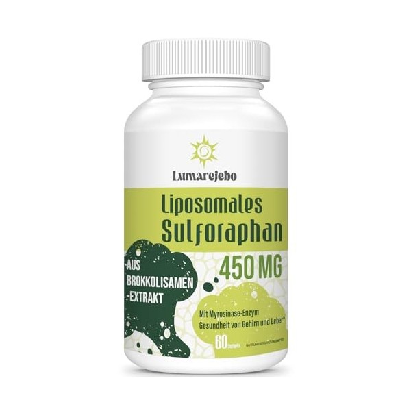 Liposomal Sulforaphane 450mg Softgel, extrait de graines de brocoli, absorption maximale, antioxydant puissant, soutient la s