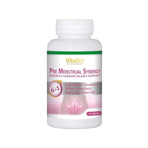 PMS, Complexe pour femme avec syndrome prémenstruel. Baume au citron, Ladys Mantle, Monks Pepper, Vitamine B6, B12, Zinc, S