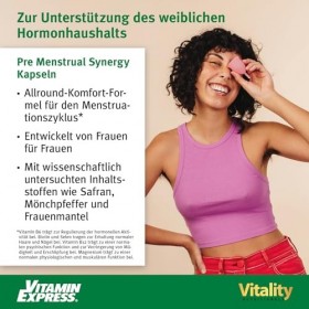 PMS, Complexe pour femme avec syndrome prémenstruel. Baume au citron, Ladys Mantle, Monks Pepper, Vitamine B6, B12, Zinc, S