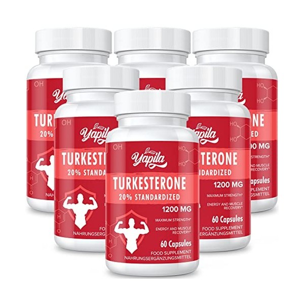 Turkesterone Complément Alimentaire- 1200 mg dextrait de Ajuga Turkestanica Standardisé à 20% de Turkesterone, Dosage élevé,