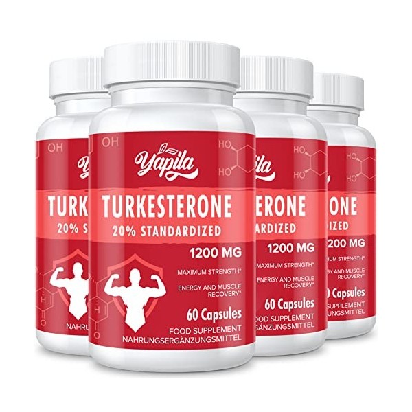 Turkesterone Complément Alimentaire- 1200 mg dextrait de Ajuga Turkestanica Standardisé à 20% de Turkesterone, Dosage élevé,