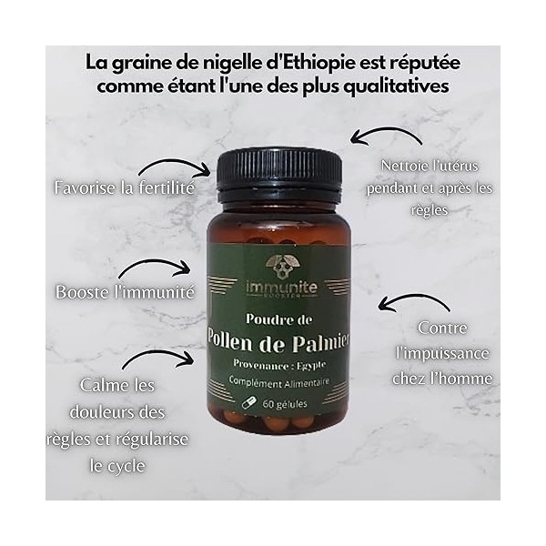 Gélulier de 60 gélules de Pollen de Palmier dEgypte - immunite BOOSTER