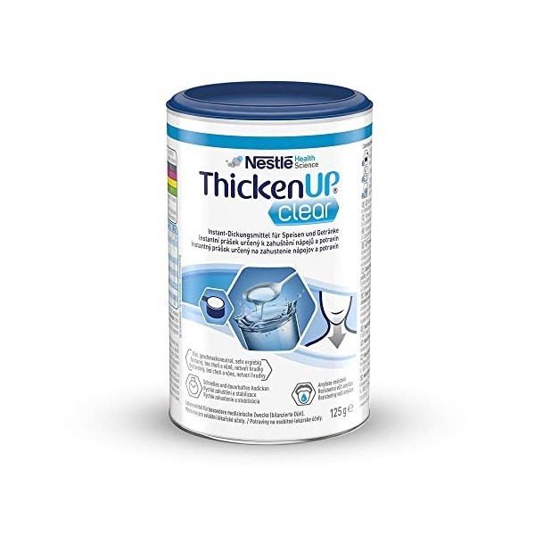 ThickenUP® Clear | Concentré épais résistant aux amylase pour liquides et aliments en purée | Adaptation de consistance en ca