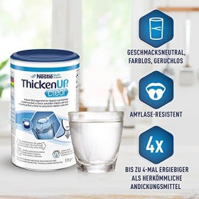 ThickenUP® Clear | Concentré épais résistant aux amylase pour liquides et aliments en purée | Adaptation de consistance en ca