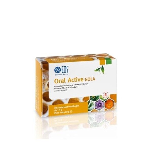 ORAL ACTIVE GOLA 20 comprimés Eos Nature avec érysime, mauve, calendula