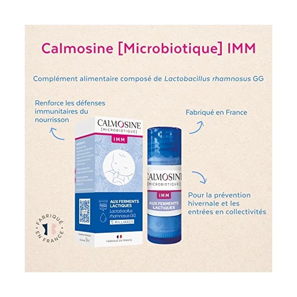 Calmosine Microbiotique IMM - Complément Alimentaire Bébé - Soutient les défenses naturelles - Flacon Compte-Gouttes - 9 ml -