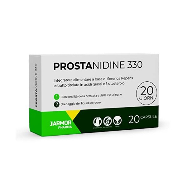 J.Armor Prostanidine 20 Gélules Prostate Pour Homme et Confort Urinaire • Favorise La Miction • Cheveu Homme • Saw Palmetto +