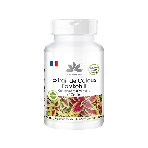 Forskoline - avec 50mg dExtrait de Coleus Forksholi - 60 gélules | Herba Direkt