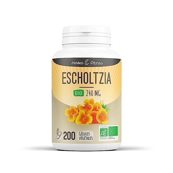 Herbes Et Plantes Escholtzia Bio 200 Gélules Végétales 250 mg