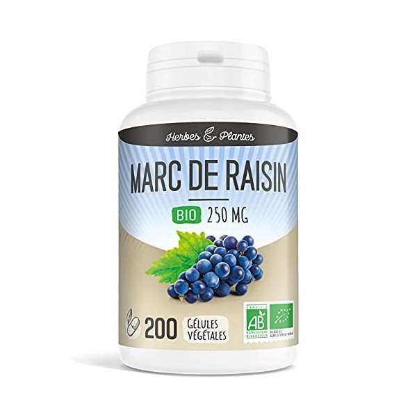 Herbes Et Plantes Marc de Raisin Bio 200 Gélules Végétales 250 mg