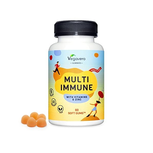 Multivitamines Gummies Vegavero® | VEGAN | Sans OGM | Avec Vitamines C, D3, B12, Biotine, B3, B9 Acide Folique , A, E et K1 