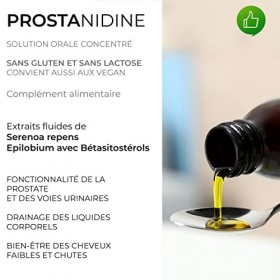 J.Armor Prostanidine Sirop 200 ml Prostate Pour Homme et Confort Urinaire • Favorise La Miction • Cheveu Homme • Saw Palmetto