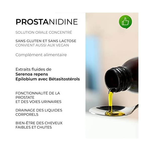 J.Armor Prostanidine Sirop 200 ml Prostate Pour Homme et Confort Urinaire • Favorise La Miction • Cheveu Homme • Saw Palmetto