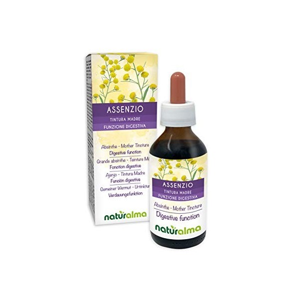 Grande absinthe Artemisia absinthium herbe avec fleurs Teinture Mère sans alcool Naturalma | Extrait liquide gouttes 100 ml