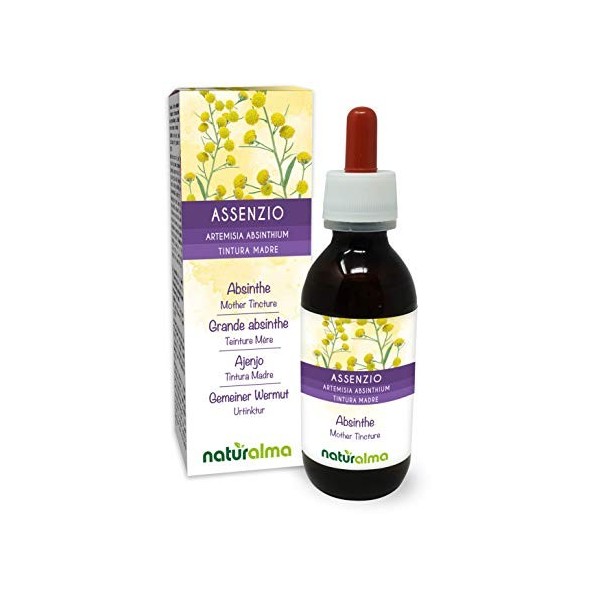 Grande absinthe Artemisia absinthium herbe avec fleurs Teinture Mère sans alcool Naturalma | Extrait liquide gouttes 100 ml
