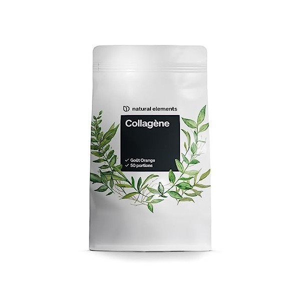 Poudre de collagène 500 g – pepsides d’hydrolysat de collagene – collagene de types 1 et 3 – goût frais d’orange, solubilité 