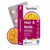 NovaBoost - Sparkies Hair & Nails - Cheveux et Ongles - Complément Alimentaire à boire - Biotine, Prêle, Thé vert - Saveur fr