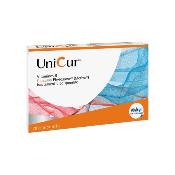 Alvityl Med - Unicur - Complément alimentaire à base Curcuma Phytosome Meriva et Vitamines B - 20 comprimés