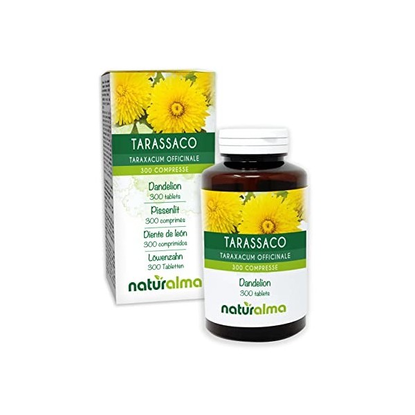 Pissenlit Taraxacum officinale racines et feuilles Naturalma | 150 g | 300 comprimés de 500 mg | Complément alimentaire | N