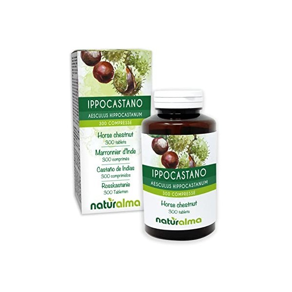 Marronnier dInde Aesculus hippocastanum graines Naturalma | 150 g | 300 comprimés de 500 mg | Complément alimentaire | Nat