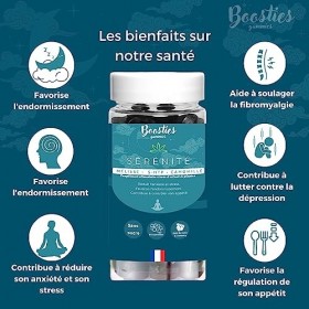 GRIFFONIA 1000mg – Complément alimentaire - Sérénité - Anti-stress - Anxiété - Sommeil - Camomille - Mélisse - 60 gummies - G