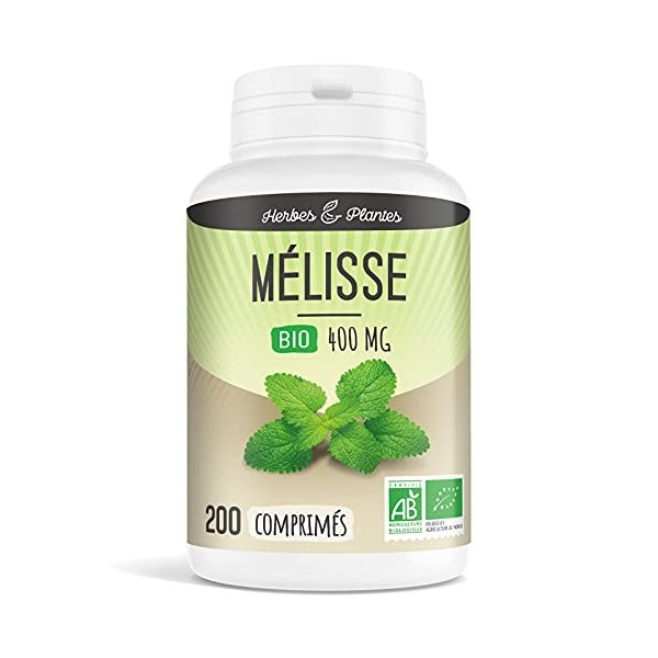 Herbes Et Plantes Mélisse Bio 200 Comprimés 400 mg & Passiflore Bio 200 Comprimés 400 mg