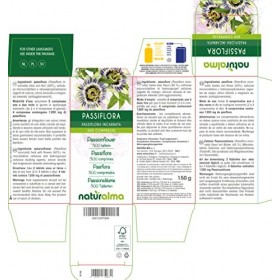 Passiflore Passiflora incarnata herbe avec fleurs Naturalma | 150 g | 300 comprimés de 500 mg | Complément alimentaire | Na