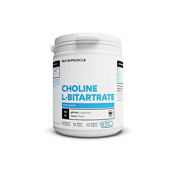 Choline L-Bitartrate 100% Pur | Brûle-graisse • Protection du foie • Sèche & Musculation • Vegan • Bien-Être & Sport | Nutrim