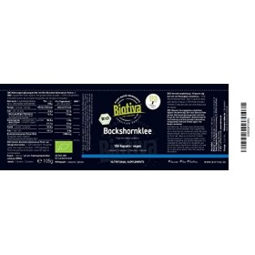 Biotiva Graines de fenugrec bio 150 capsules - 600mg de poudre de fenugrec - Sans additifs - Sans agents de séparation - Alla