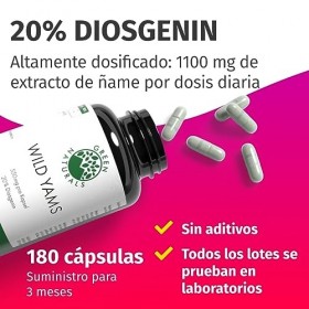 Yams 180 capsules avec 1100mg par jour - Production allemande - 100% Vegan & Sans additifs