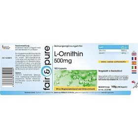 Fair & Pure® - L-Ornithine 500mg - hautement dosée - 180 gélules
