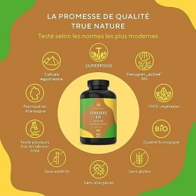 Fenugrec Bio Activé - Paquet géant: 360 gélules 650mg – Haut dosage à 2.600mg - Matière première de haute qualité dÉgypte 