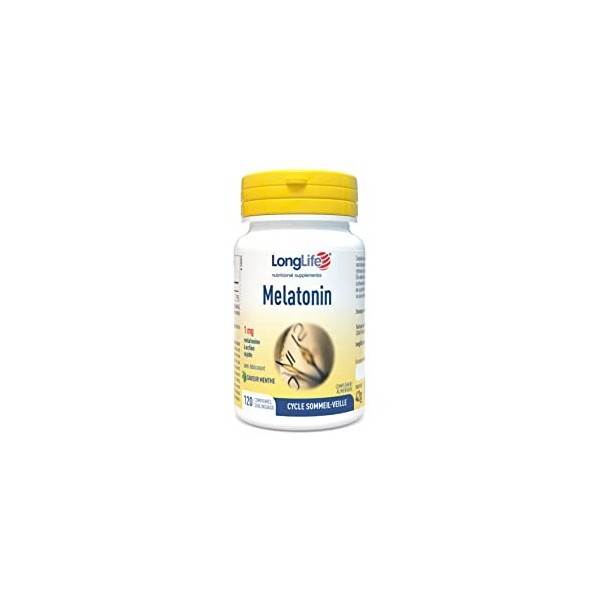 LongLife® Melatonin 1mg | Mélatonine en comprimés sublinguaux | Endormissement et action rapide | 120 nuits de traitement | A