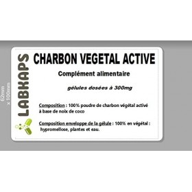 CHARBON VEGETAL ACTIVE COQUE DE NOIX 400 gélules dosées a 300mg enveloppe 100% végétale - complément alimentaire