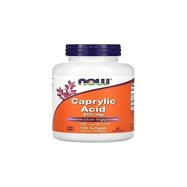 Now Foods Caprylic Acid acide caprylique 600 mg 100 gélules molles