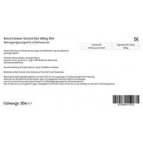 Natures Answer, Burdock Root Racine de Bardane , 680mg, 30ml, Testé en Laboratoire, Sans Gluten, Sans Soja, Végétalien, Vég