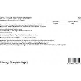 Jarrow Formulas, Theanine, 100mg, Hautement Dosé, 60 Capsules végétaliennes, Testé en Laboratoire, Sans Gluten, Sans Soja, Vé