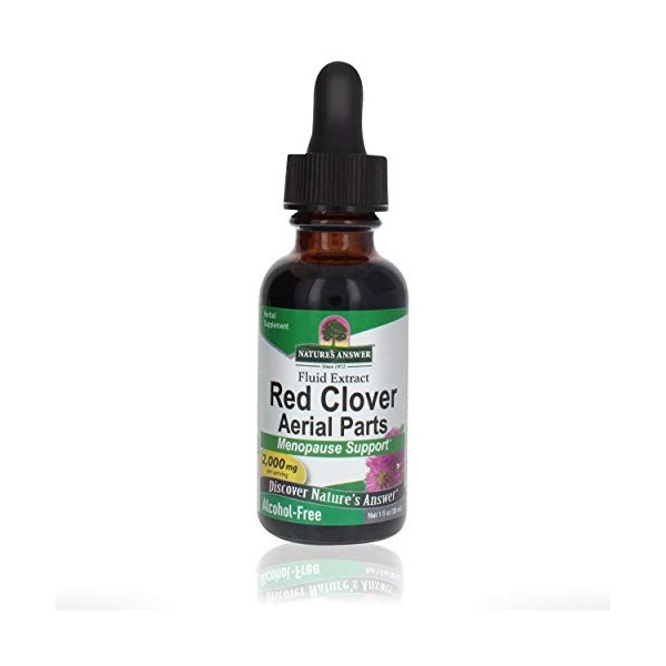 Natures Answer, Red Clover, 2.000mg, 30ml, Testé en Laboratoire, Sans Gluten, Sans Soja, Végétarien