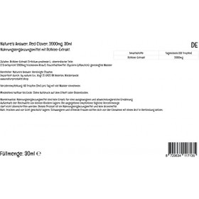 Natures Answer, Red Clover, 2.000mg, 30ml, Testé en Laboratoire, Sans Gluten, Sans Soja, Végétarien