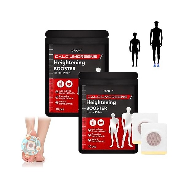 GFOUK CalciumGreens Heightening Booster Herbal Patch, 10PCS/pack for Women Men 5bag