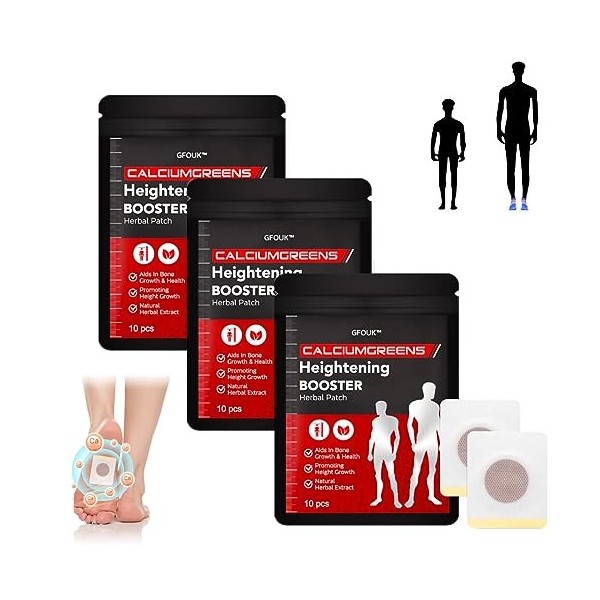 GFOUK CalciumGreens Heightening Booster Herbal Patch, 10PCS/pack for Women Men 5bag