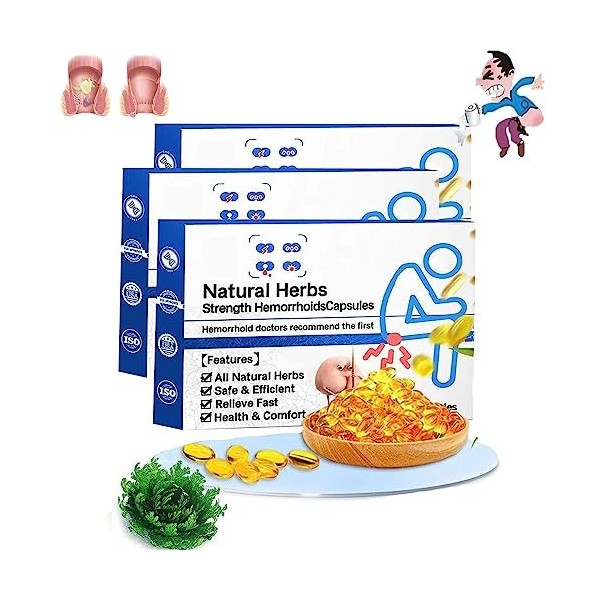 behound Heca Natural Herbal Strength Hemorrhoid Capsules, Natural Hemorrhoid Relief Capsules, Hemorrhoid Treatment Suppositor