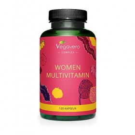 Multivitamines Femmes Vegavero® | VEGAN | Vitamines & Minéraux pour la femme | Matières premières de marque premium | Avec Go