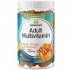 Swanson, Adult Multivitamin Gums, Multivitamin pour Adultes, Goût Pêche-Orange-Fraise, 60 Gommes, Sans Gélatine, Testé en Lab
