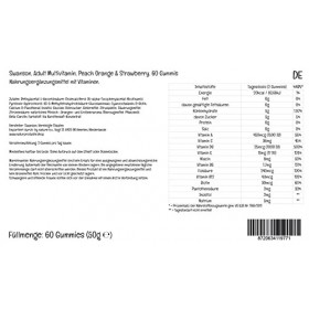 Swanson, Adult Multivitamin Gums, Multivitamin pour Adultes, Goût Pêche-Orange-Fraise, 60 Gommes, Sans Gélatine, Testé en Lab