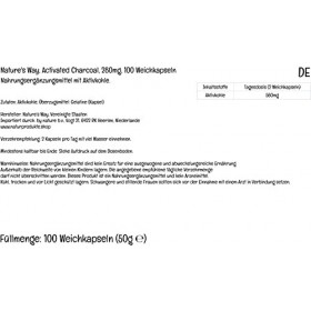 PremiumVital, Natures Way, Activated Charcoal Charbon Actif , 280mg, 100 Capsules, avec Pilulier Pratique, Testé en Laborat