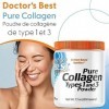 Doctors Best, Pure Collagen Type 1 et 3, 200g de Poudre, Testé en Laboratoire, Sans Gluten, Sans Soja