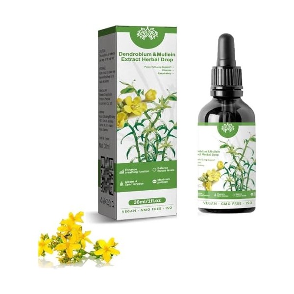 Clearbreath Dendrobium & Mullein Extract,Powerful Lung Support & Cleanse & Respiratory, Breath Dendrobium & Mullein Extract H