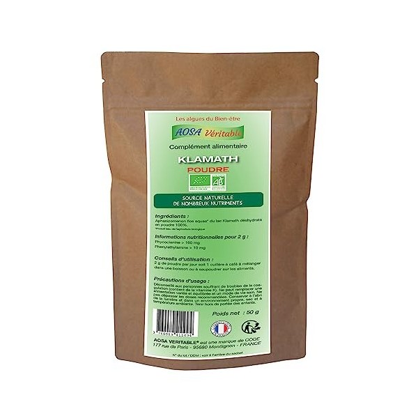 Klamath bio en poudre - 50 g - Lalgue riche en nutriments