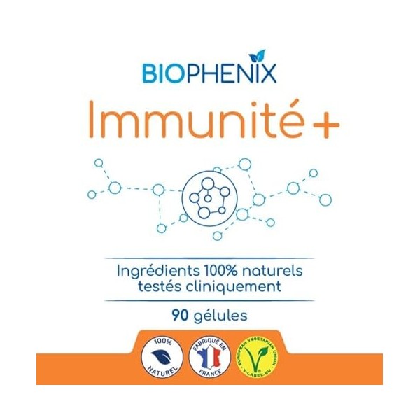 Biophénix Immunité+ 90 gélules - Complément alimentaire 100% naturel à base de végétaux - Concentré de flavonoïdes - Soutien 